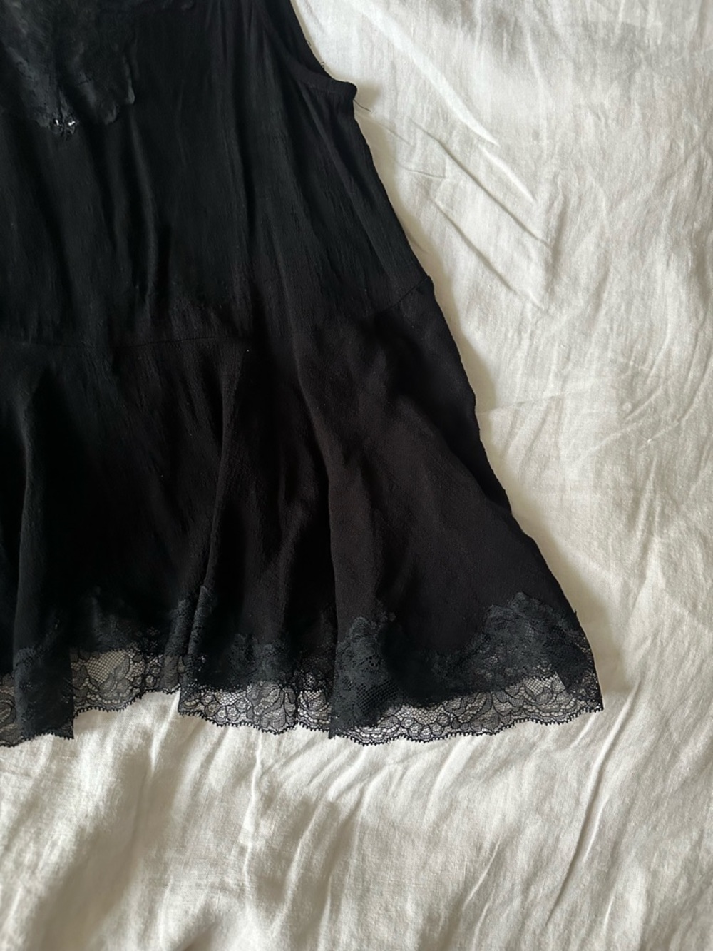 Vintage Free People Lace-Trim Babydoll Top - Picture 3 of 6